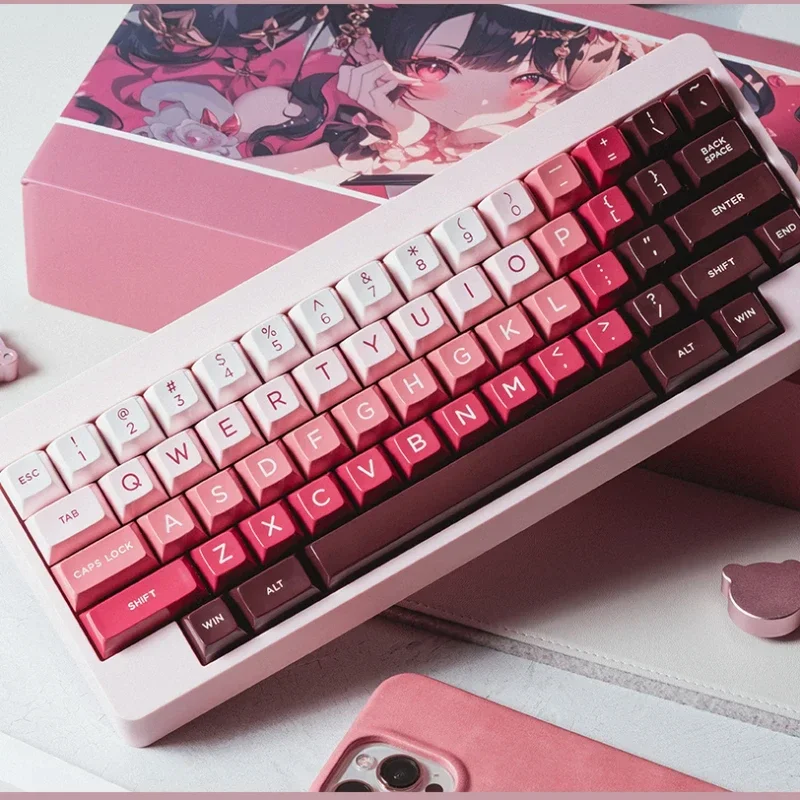 ECHOME JTK HSA ROUGE Keycaps Set Custom Rouge Dual Color Keyboard