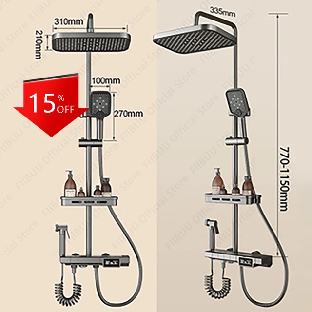 01A ชุดฝักบัวประหยัดน้ำ ระบบฝักบัวอัจฉริยะสุดหรู ฝักบัวอเนกประสงค์ คอมโบ ฝักบัวแรงดันน้ำ นวดน้ำ อุปกรณ์ห้องน้ำ 1