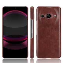 PU Leather Hard Matte Back Cover for Smartphone - Premium Protector Case (Brown)