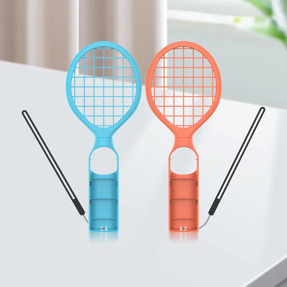 2PCS Tennis Racket for for Nintendo Switch 2/OLED Joy-Con Controller Tennis Racquet Grip with Wrist Strap Sports Accessories Kit