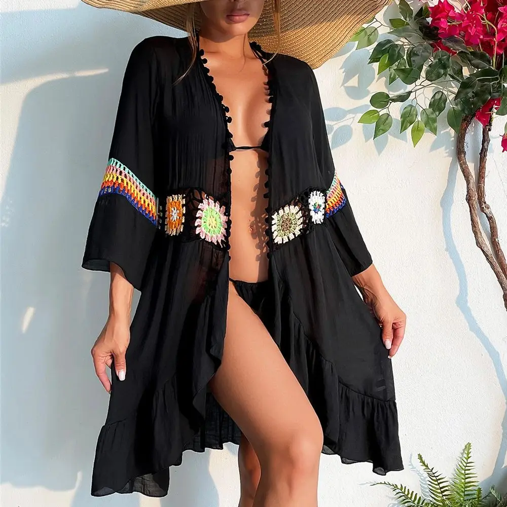 Bohemian Women\'s Swimsuit Dresses Sexy Beachwear Casual Beach Bathing Suit Cover Up Dress Beach Kimono Cover Ups Beach Dress