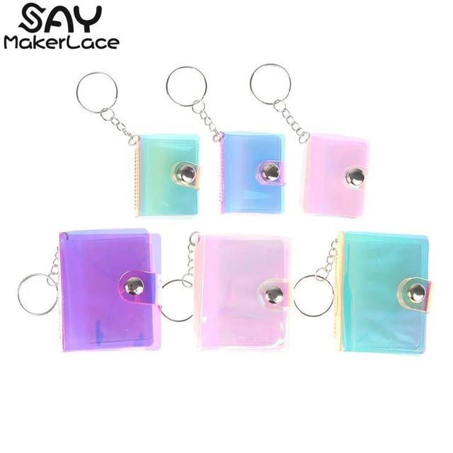 1pc Keychain Photo Album For Mini Photo Sticker Jelly Color Card