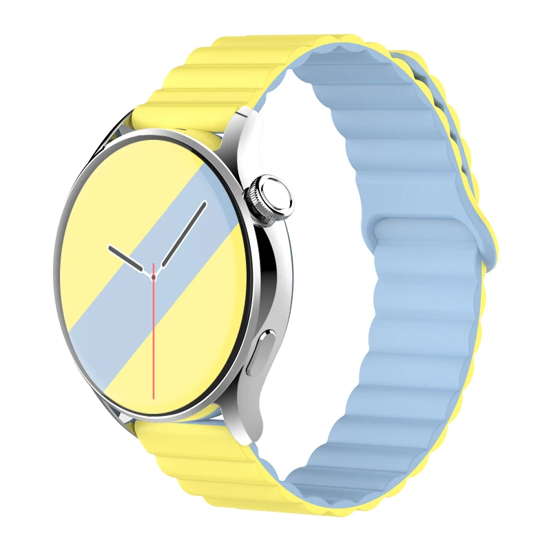 Magnetic Loop Silicone Link Bracelet, 20mm 22mm Strap