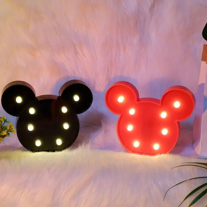 Disney Mickey Mouse Night Light 3D Lamp Night Lights Sign Lamp Christmas Decorations for Home Decor Birthday Decor Wedding Gifts 3d night lamp