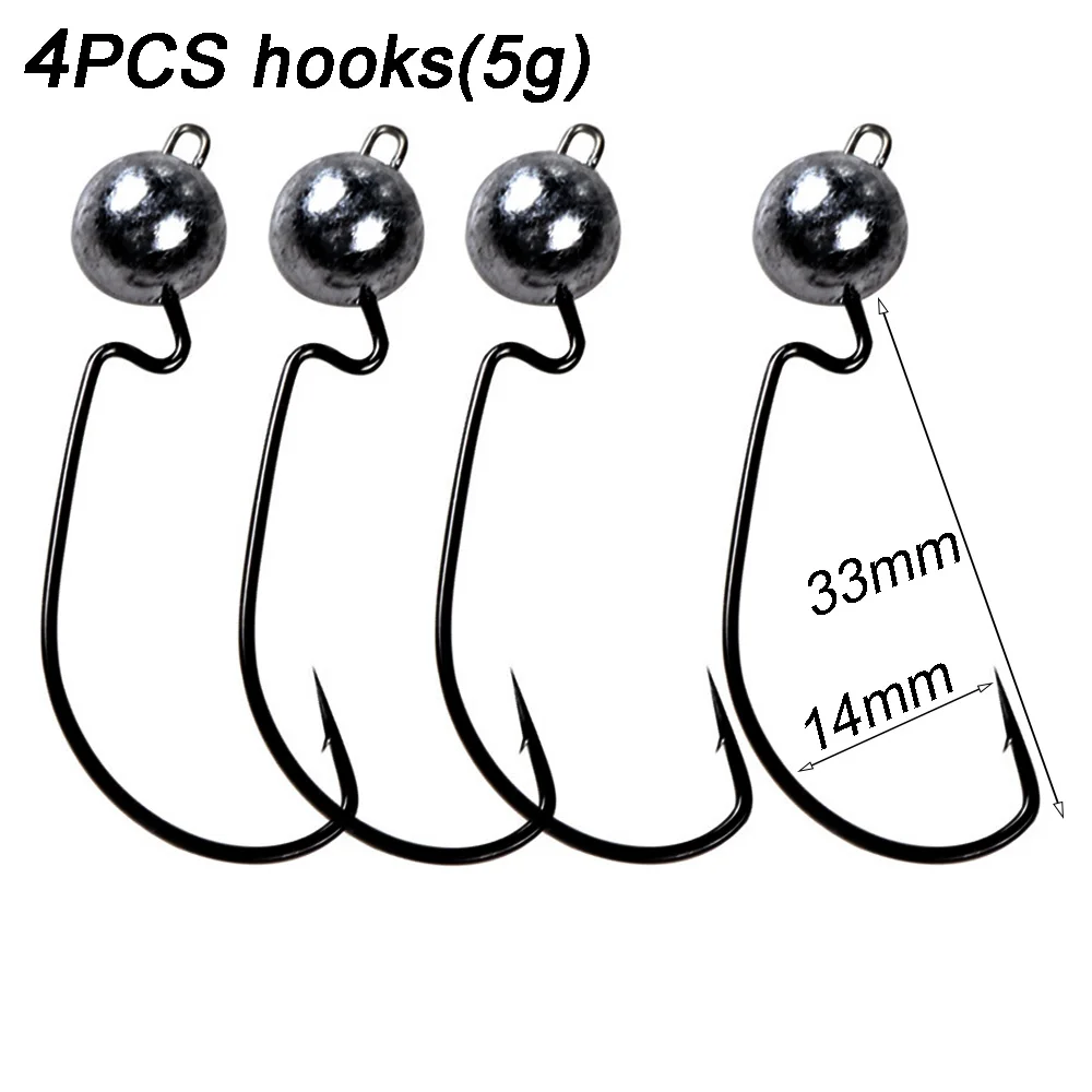 4PCS 5g worm hooks