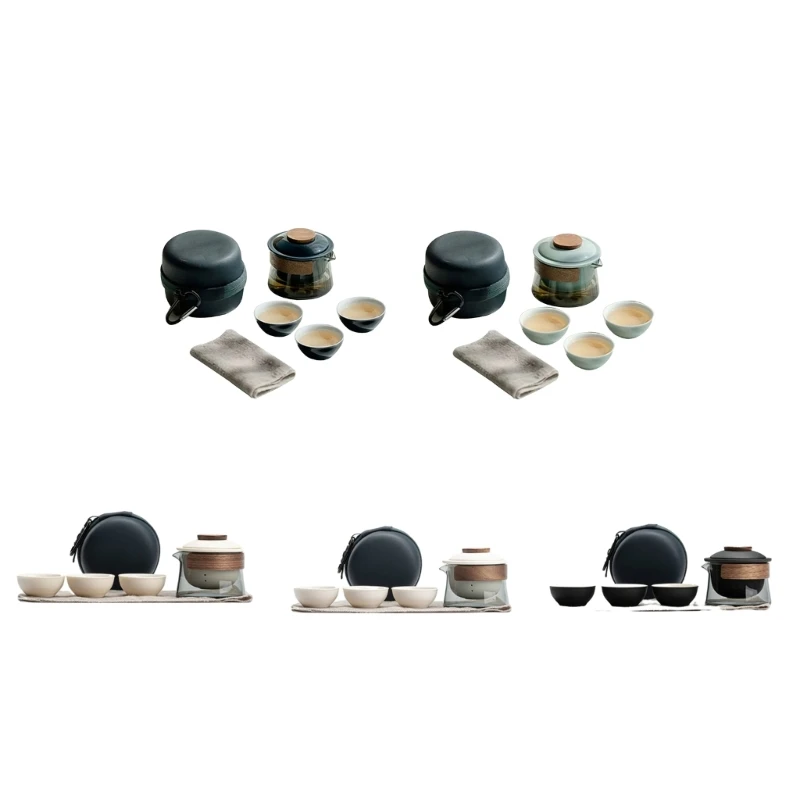 

New Teapot and Tea Cup Set Household Tea Making Travel Tea Kits Outdoor Portable