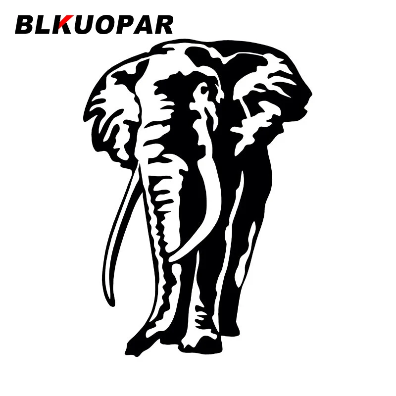 

BLKUOPAR Elephant Silhouette Car Stickers Cute Animals Decal Occlusion Scratch Die Cut VAN Surfboard Car Styling