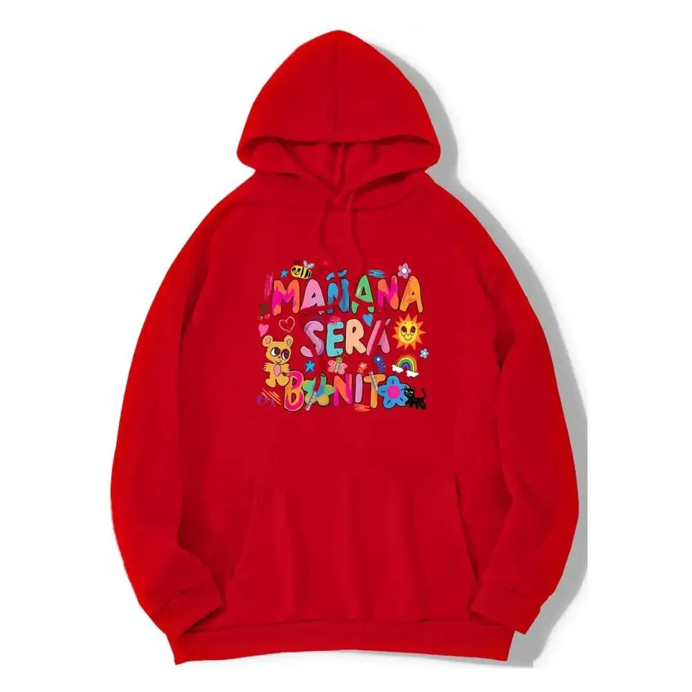 Cartoon Letter Print Cotton y2k Long Sleeve Hoodie Kangaroo Pocket Hoodie Casual Hoodies Sweatshirt Women's Clothing
