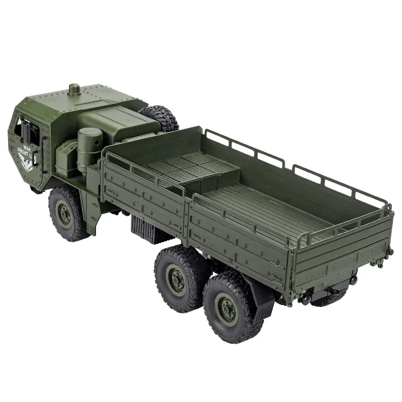 1:16 6WD RC Car 2.4G Radio with LED Light Off Road Loadable Transporter Remote Control Military Trucks Toys for Children 6