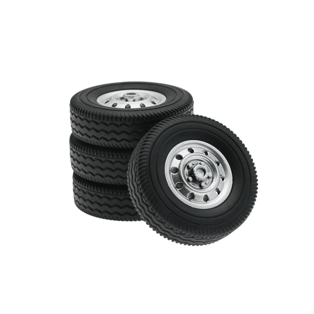 4Pcs Rubber Wheel Tire Tyre for WPL D12 Mini 1/16 RC Drift Truck Car Spare Parts