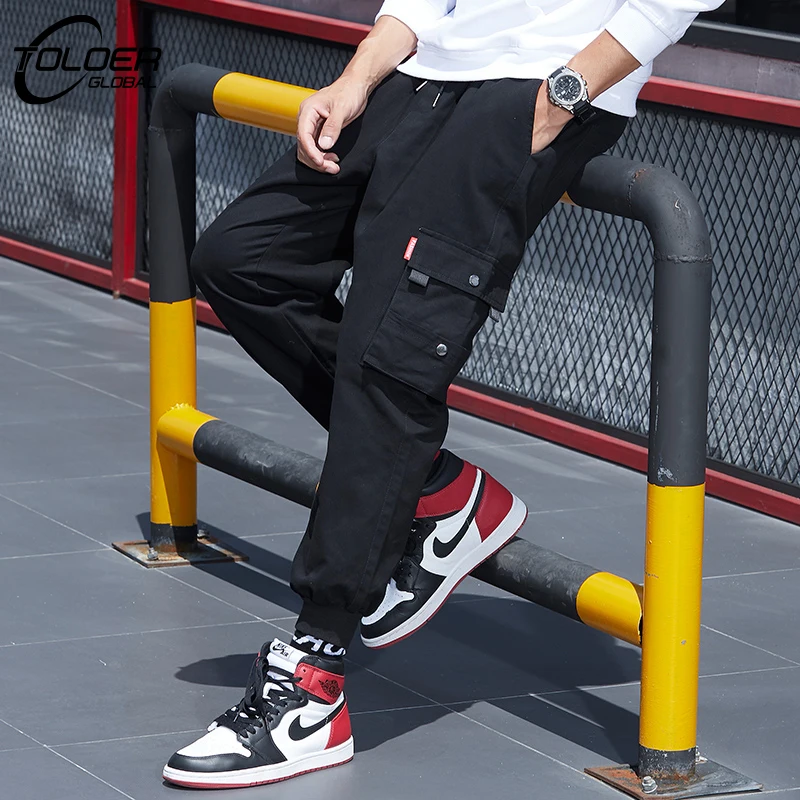

Spring Men Pants Hip Hop Harem Joggers Pants Camouflage Male Trousers Mens Solid Multi-pocket Cargo Pants Skinny Fit Sweatpants