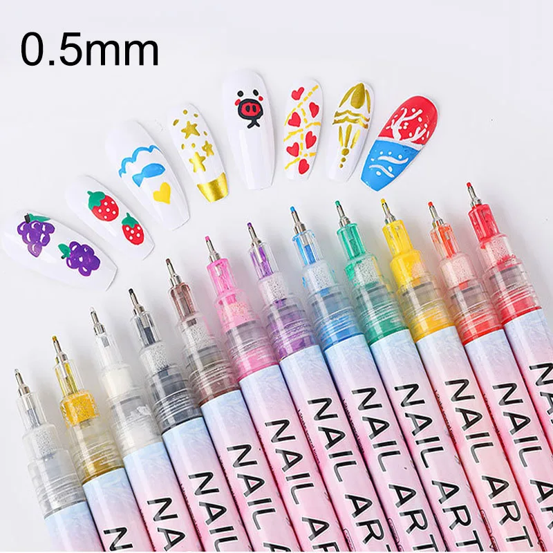 1Set Nail Art Drawing Pen Graffiti Nail Acrylic Pen Waterproof Painting Liner DIY 3D Abstract Line Nail Art Beauty Tool Manicure 4