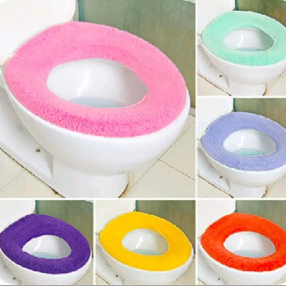 Toilet Seat Cover Waterpoof Soft Toilet Seat Cover Bathroom Washable Closestool Mat Pad Cushion O-shape Toilet Seat Bidet Cover Accessories