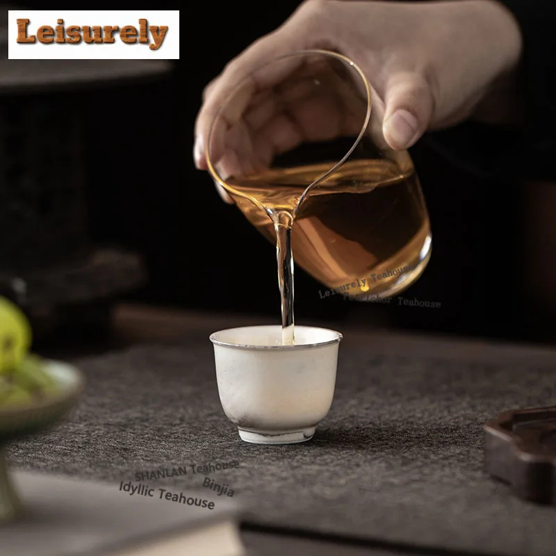 30ML Ink Painting Zhiye Wide Foot Teacup Boutique Tea Bowl Cup For Tea Tea-tasting Smelling Cup Jianzhan Master Cup Tea Ceremony