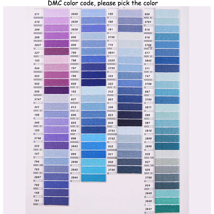 Cross Stitch Embroidery Cotton Thread Yarn Artist Threads Lavender Cornflower Blue 157 794 793 3807 792 158 791 3840 3839 3838