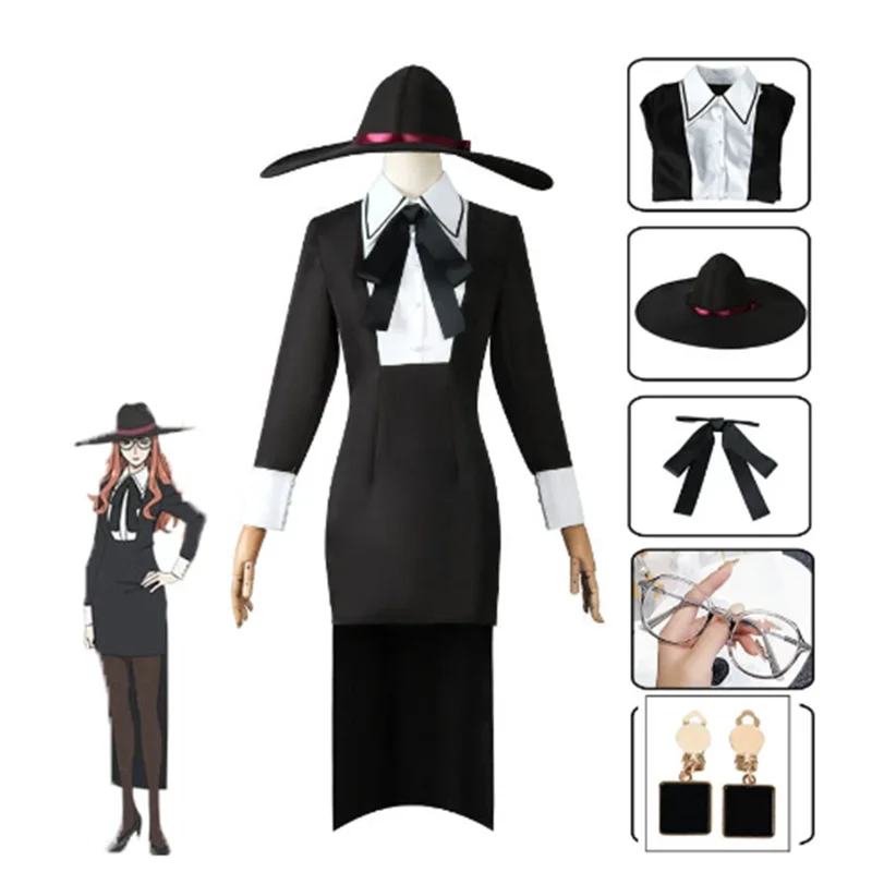 

Spy X Family Sylvia Sherwood Cosplay Costume Anime Fullmetal Lady Hat Glasses Earrings Socks Handler Uniform Girls Women Outfit