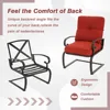 Outdoor Bistro Set 3-Piece Spring Metal Lounge Cushioned Chairs and Bistro Table Set Wrought Iron Cafe Furniture Seat, 5