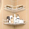 Iron Triangle Rack For Kitchen Bathroom Storage Rack Thickened Love Corner Rack Storage Rack Durable - White-2PCS