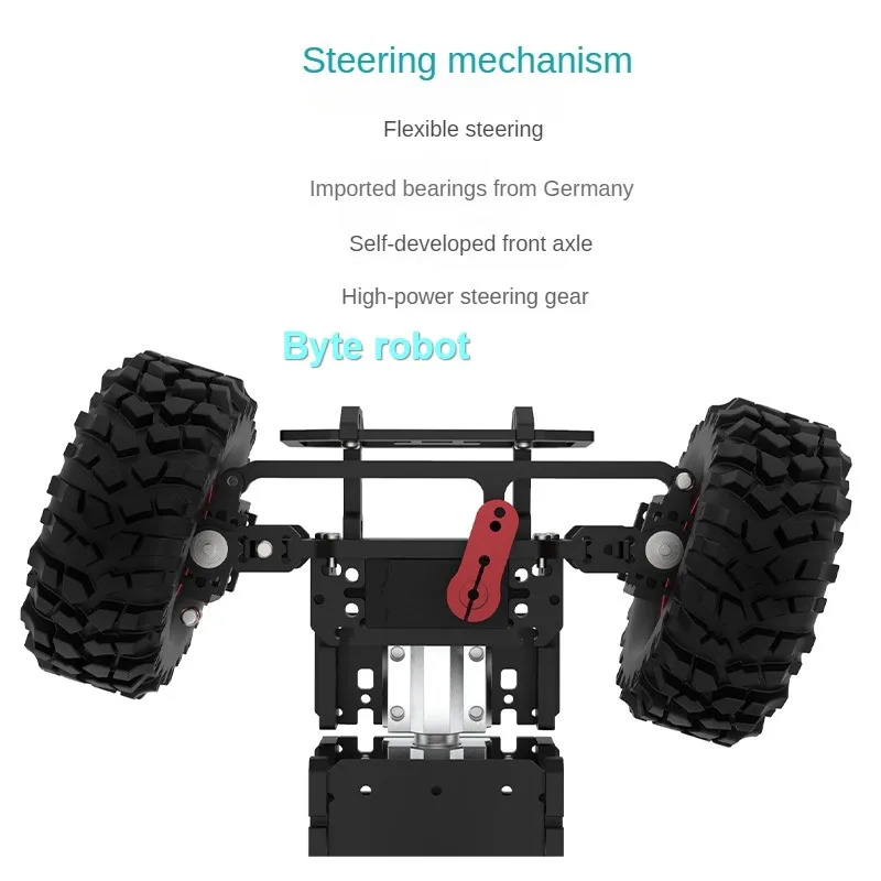 4WD 아커먼 로봇 자동차 섀시(엔코더 모터 포함) 전륜 서보 MG996 스티어링 섀시 프로그래밍 가능 로봇 DIY 키트 RC 탱크