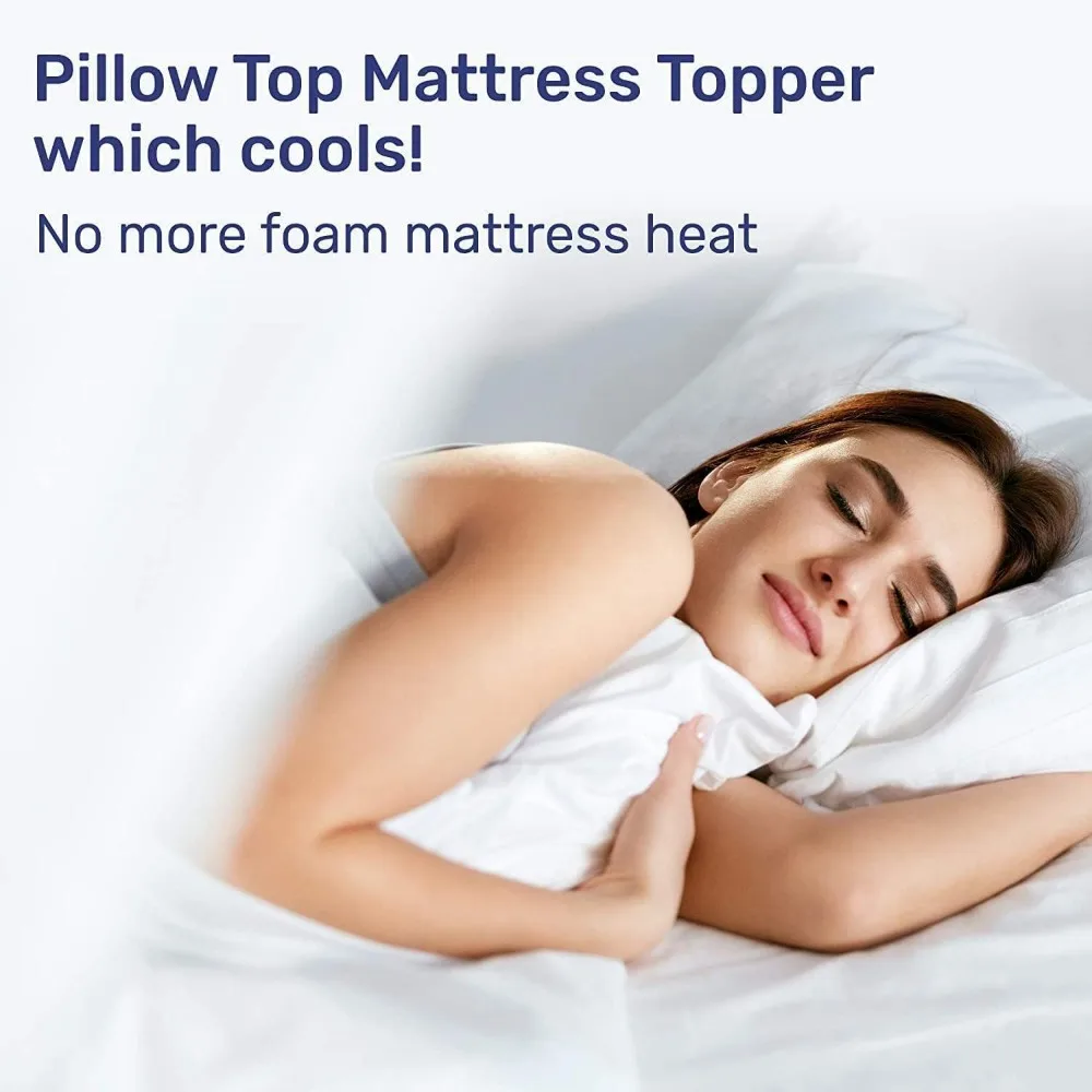 100% cotton mattress cover, full-size ultra soft, deep pocket, breathable and soft quilted down filling 5