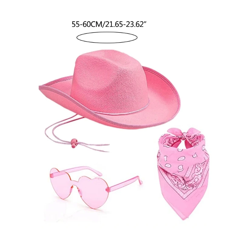 Cowgirl hats Women Cowgirl Hat Sunglasses Scarf Bachelorette Party Costume Set Accessories