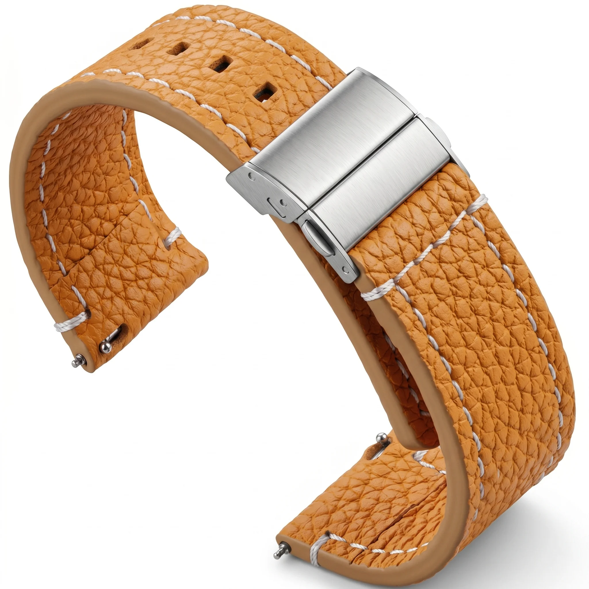 Premium Genuine Leather Watchband Strap - Black Brown Soft Cowhide Bracelet, 18mm to 24mm