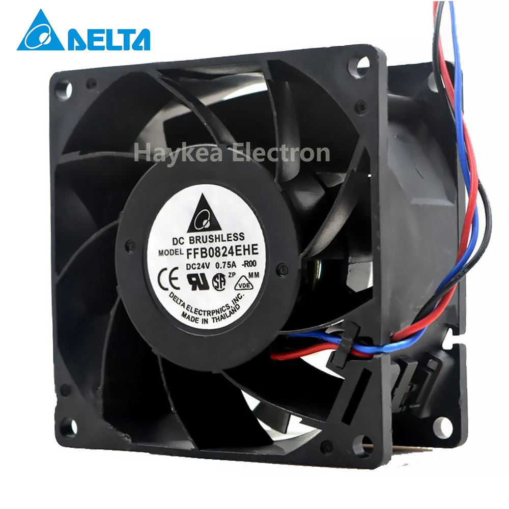 

Оригинальный двухшариковый охлаждающий вентилятор Delta FFB0824EHE 8038, 80x80x38 мм, 8 см, постоянный ток 24 В, 0,75 А, 3 линии