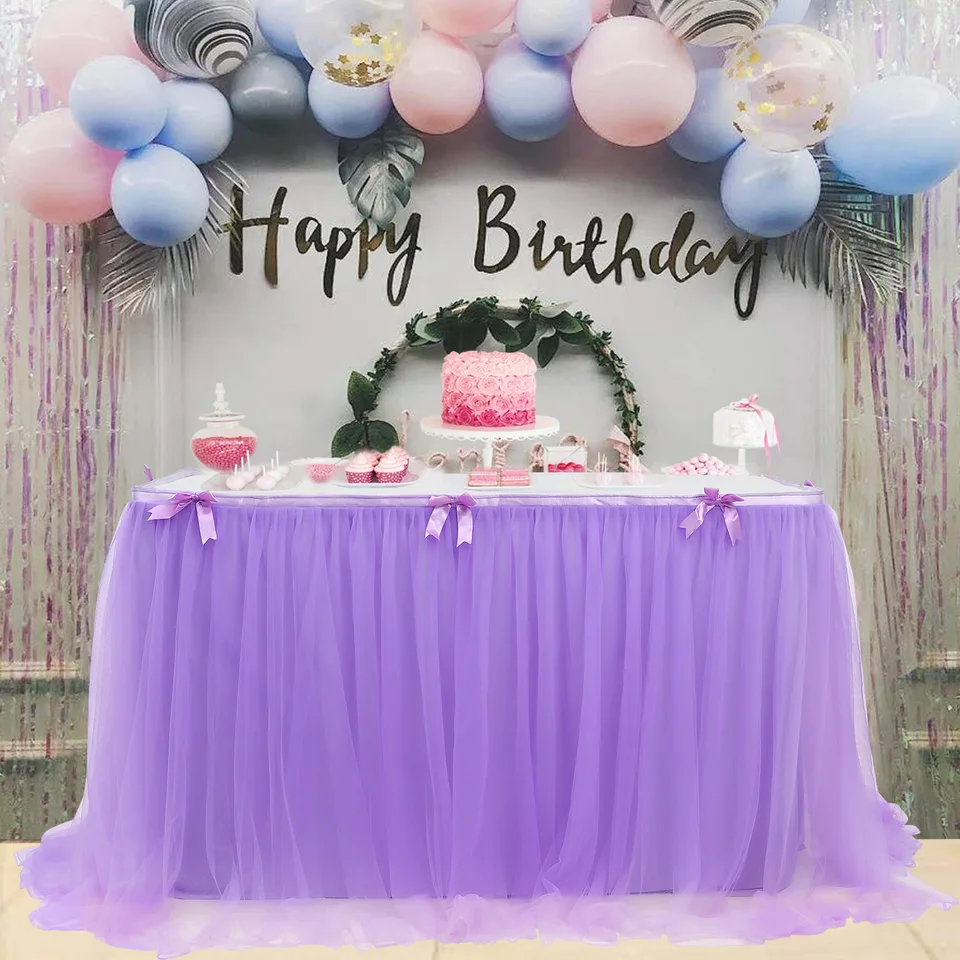 En la actualidad Privilegio Nublado Falda de mesa de tul para decoración de boda, fiesta de cumpleaños de  escritorio para mantel, Baby Shower, banquete, hogar, 190x76cm _ -  AliExpress Mobile
