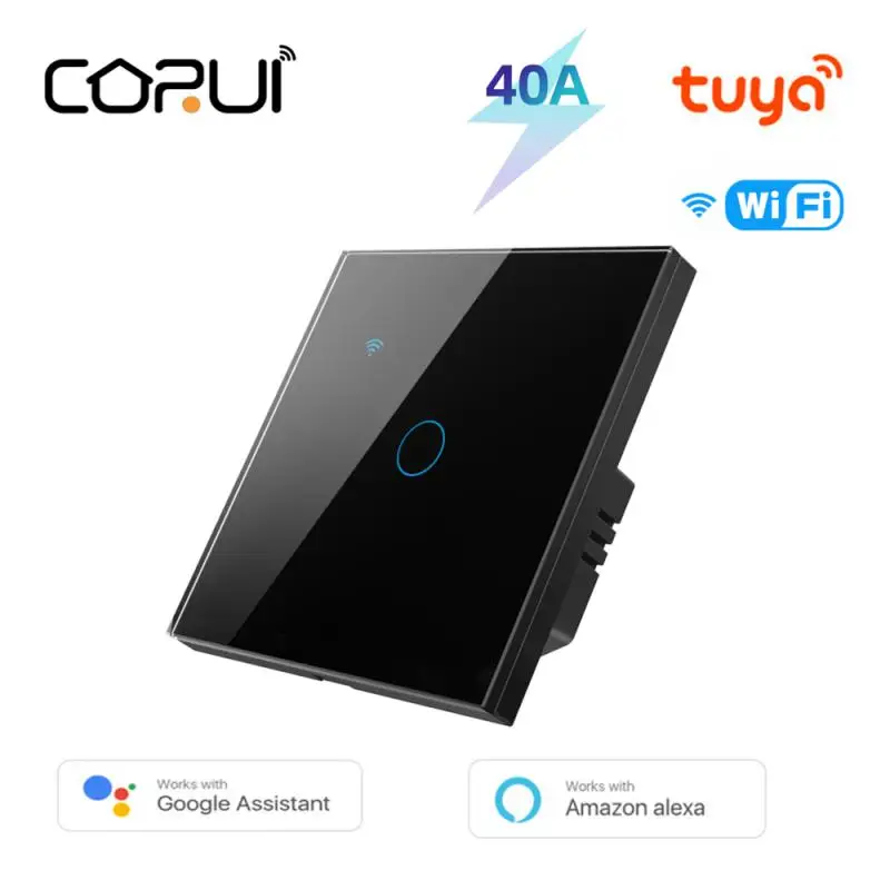 

CORUI Tuya WIFI+Bluetooth Smart Water Heater Boiler Switch 40A 8000W EU Stadanrd Smart Switch Alexa Google Home Voice Control