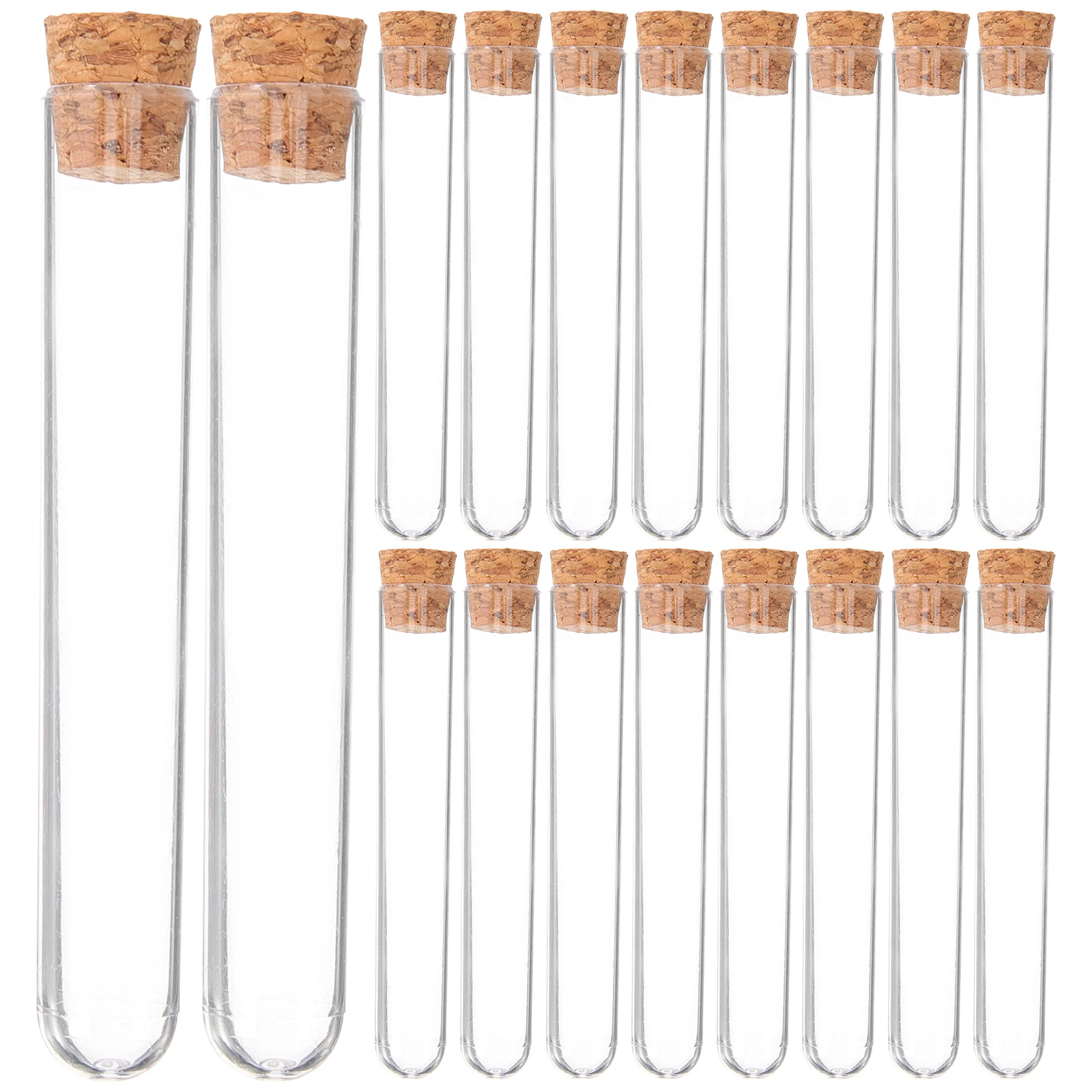 

30PCS Clear Test Tubes With Cork Stoppers Plastic Test Bottle Storage Bottle Scientific Experiments Tops Scientific Test Tubes