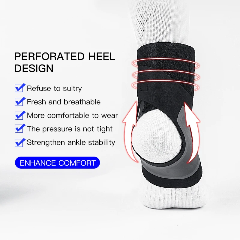 1PC Adjustable Ankle Support Pad Sleeve Pressure Anti-Spinning Elastic Breathable Support Fitness Sports Safety Prevention