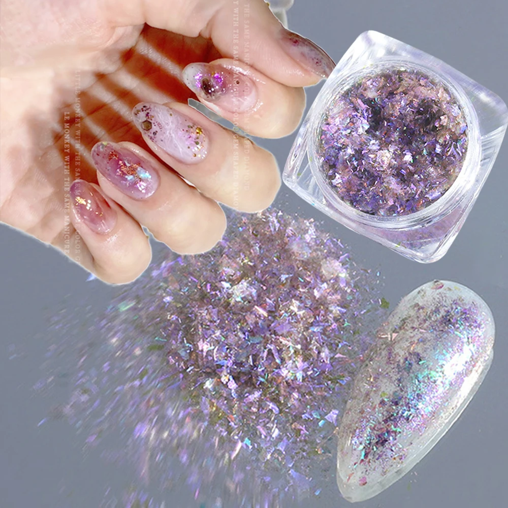 Volume 5G Aurora Opal Powder * 8 Colori Decorazione Glitter Nail Paillettes Sparkly Flakes Holo Nail Opal Effect Pigment Dust