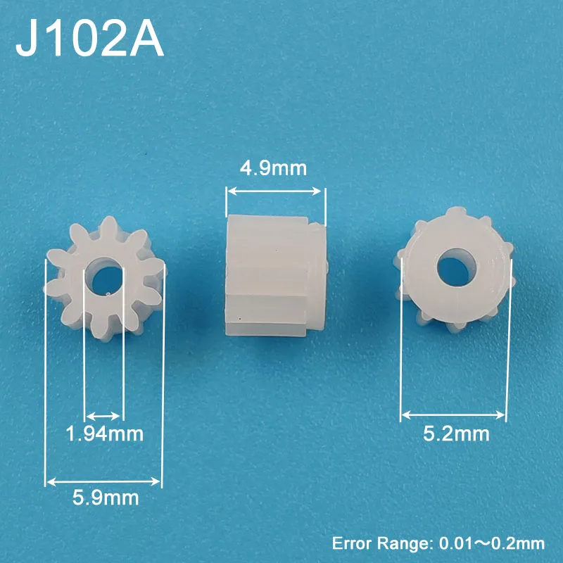 102A Shoulder Module 0.5 GEAR 10 Teeth 2mm Shaft Tight Pom Plastic Gear Toy Model Gear J102A 0.5M motor gear transmission gear electric bike gear cassette deck tape gear electric chain saw gear