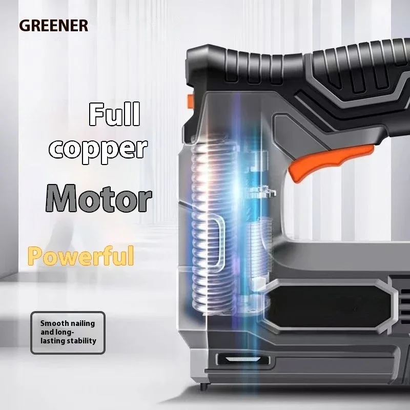 Lithium-ion Cordless Nail Gun Electric Stapler Gun Nailer Stapler Furniture DIY Tool Wood Frame Multitool Nail