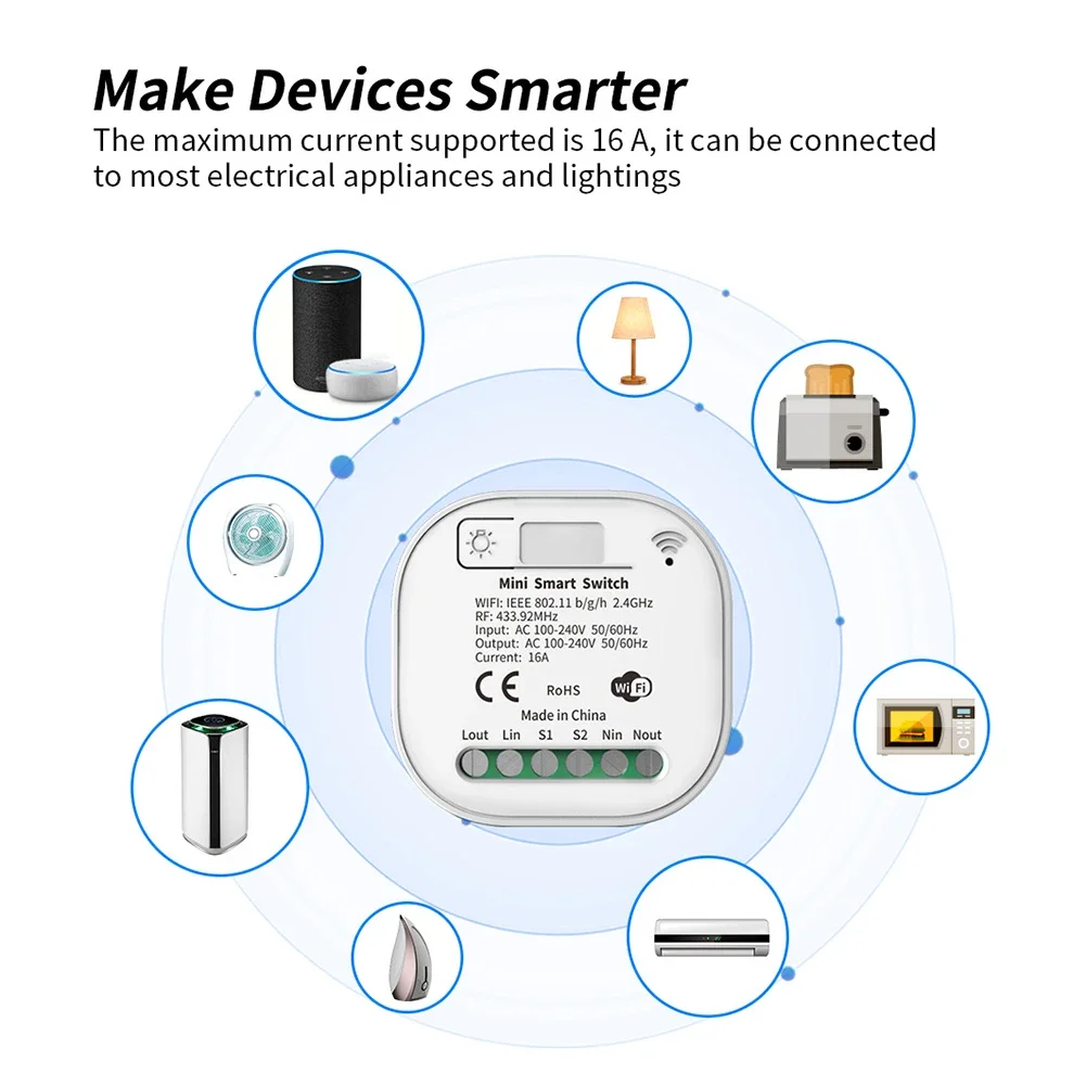 

New 16A Cozylife Smart Switches Wireless Homekit Smart Breaker Voice Remote Control Bluetooth-compatible WiFi Smart Switch