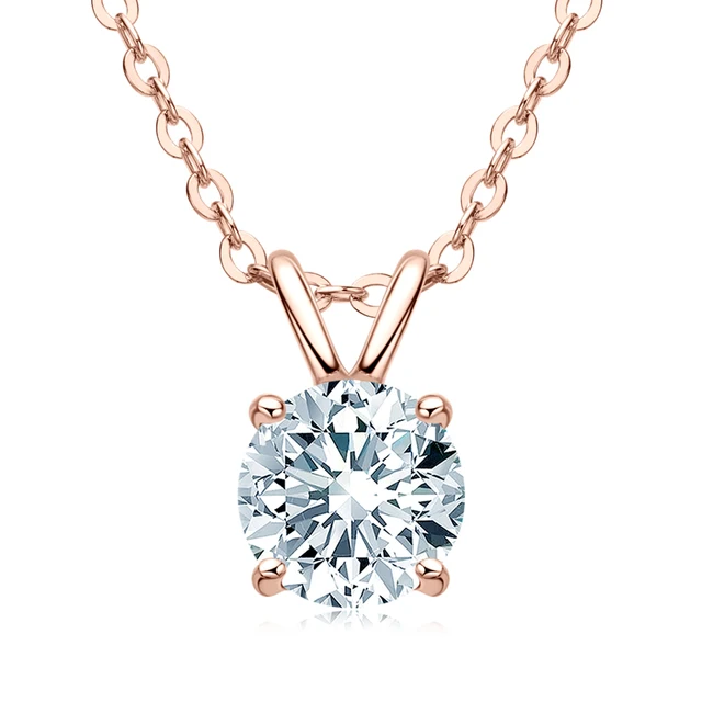 Anziw-女性用ローズゴールドメッキペンダントネックレス,6.5mm (1.0k 