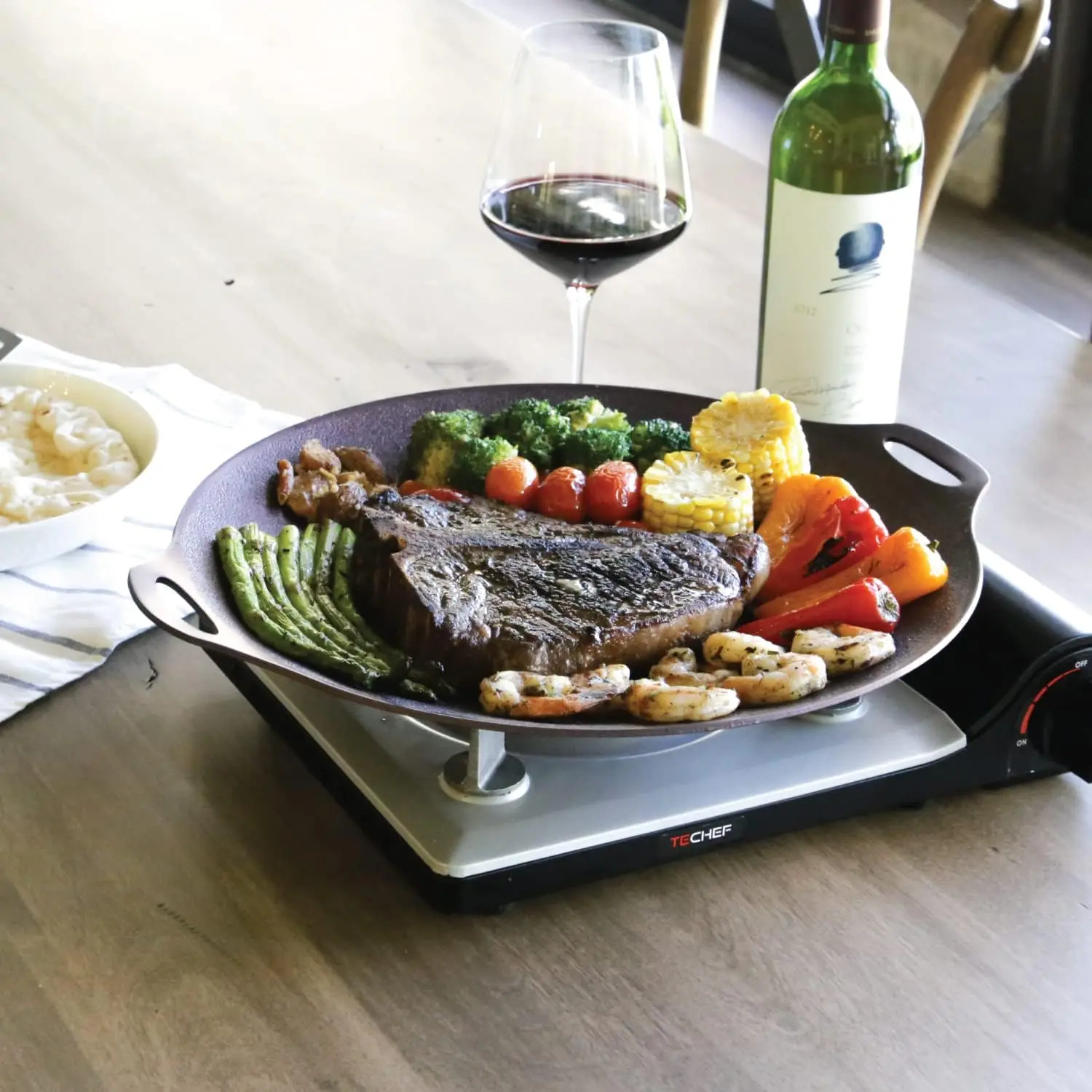 TECHEF - Stovetop Korean BBQ Non-Stick Grill Pan with Agni Portable Gas Stove Burner, Made in Korea 6