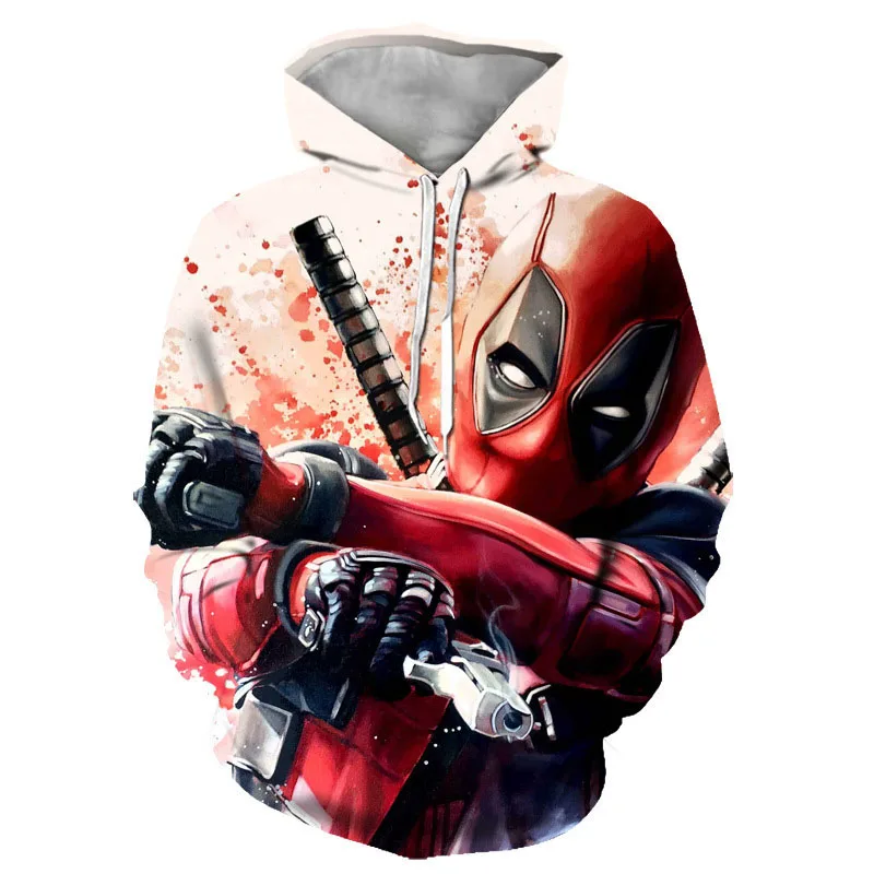 thumbnail image 4 of Suéter holgado con estampado 3D de la película Marvel Deadpool y Wolverine, estilo hip hop, informal, cómodo, para otoño e invierno, 4 of 5