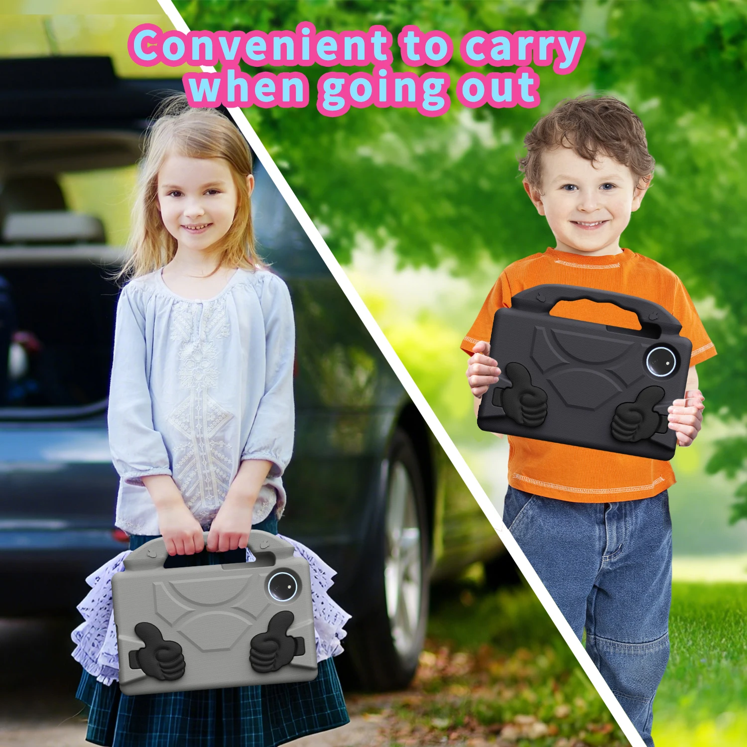 Durable Kids EVA Tablet Stand Case with Handle and Adjustable Viewing Angles