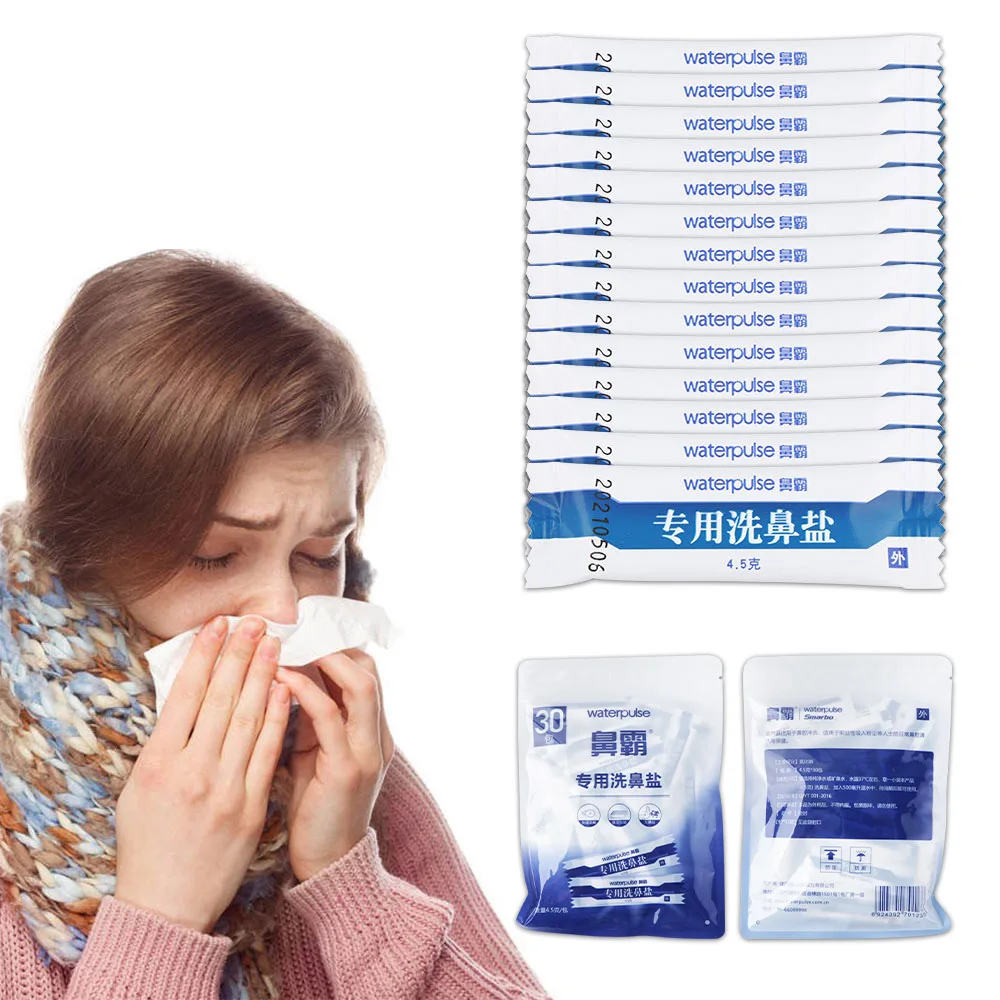Nasal Irrigator Set 60pcs 2.7/ 4.5g Nasal Wash Salt for Adults Children Nose Cleaner Rinse Allergic Rhinitis Relief Nose Cavity Protector Irrigation
