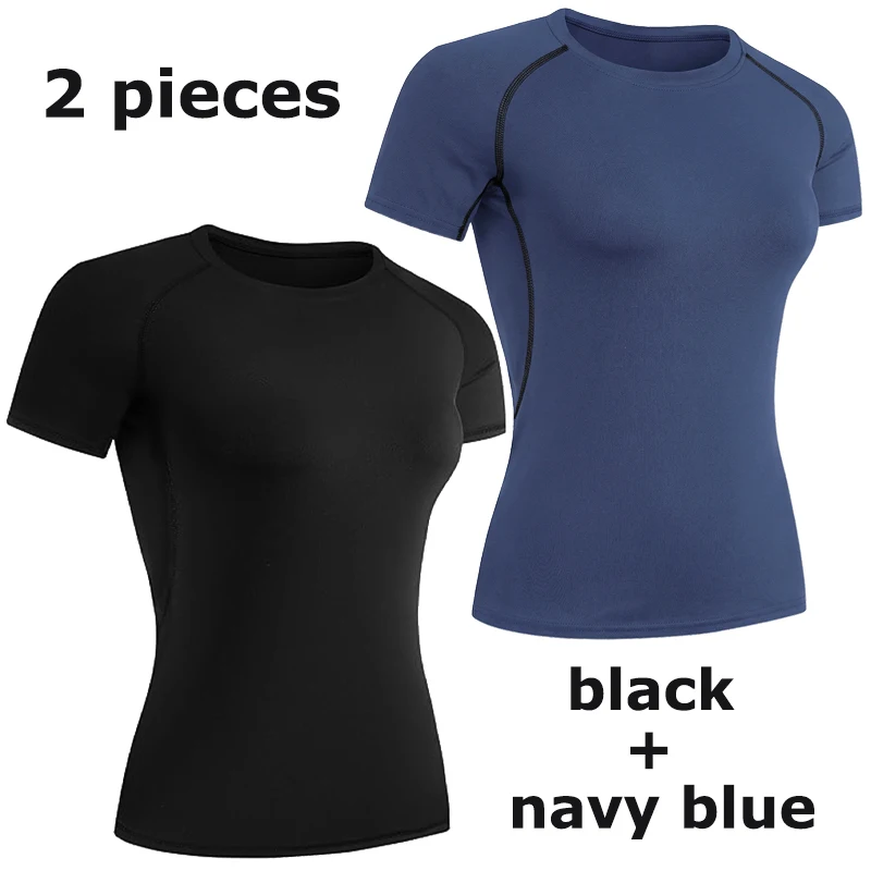 Women's Athletic Short Sleeve Compression Shirt - Quick Dry Stretchy Yoga & Workout Top