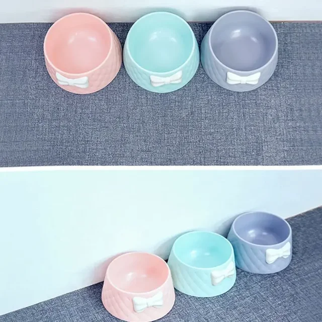 Pet Dog Food Bowls ,Lovely Bowknot Puppy Feeder Dish Bowl,Feeders Bow Cat Bowl For Water Sweet Princess Pet Feeding Bowls миски 5