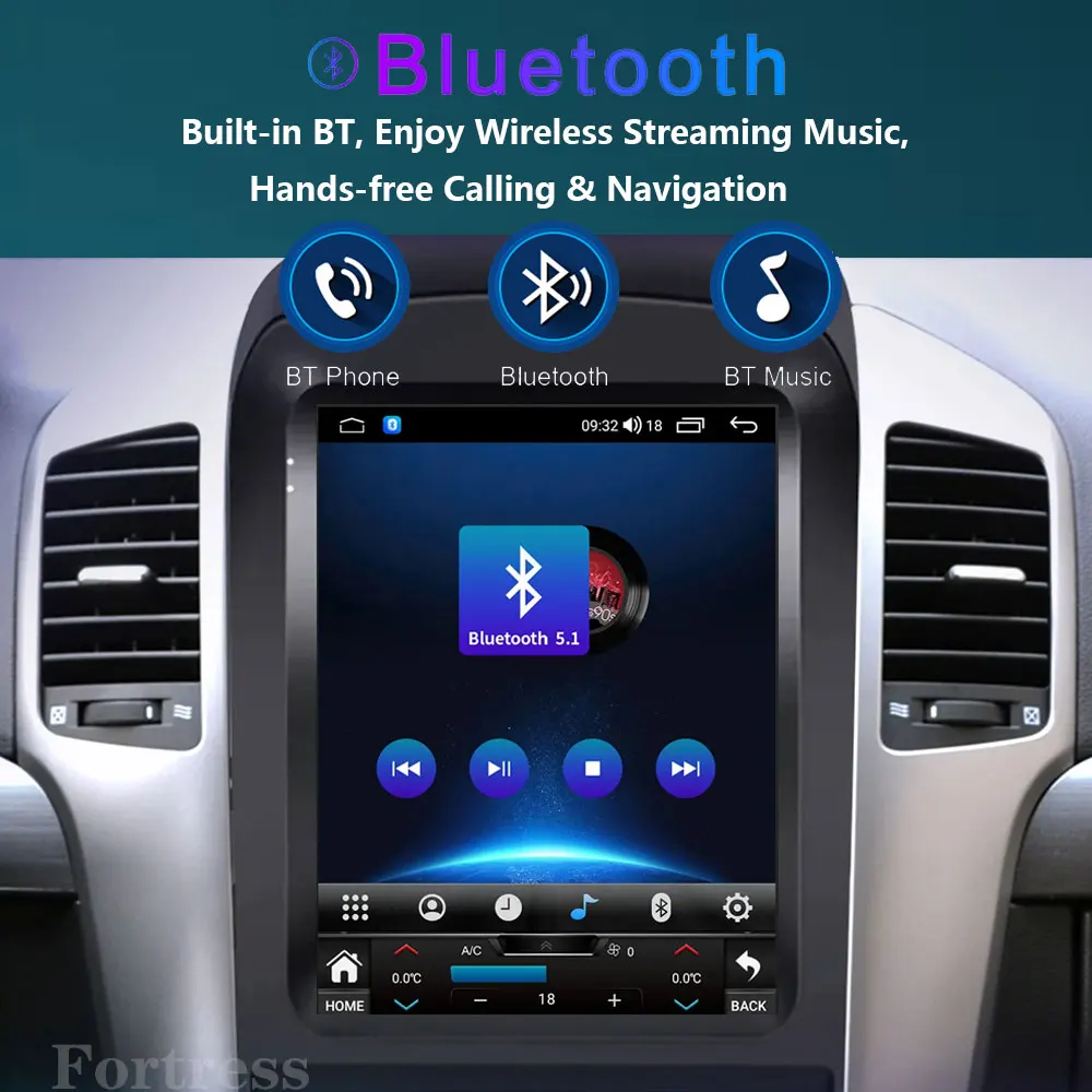 2 Din Android 12 Auto Stereo Car Radio Multimedia Player For Chevrolet Captiva 2006-2012 Carplay 4G GPS Tesla Style 9.7