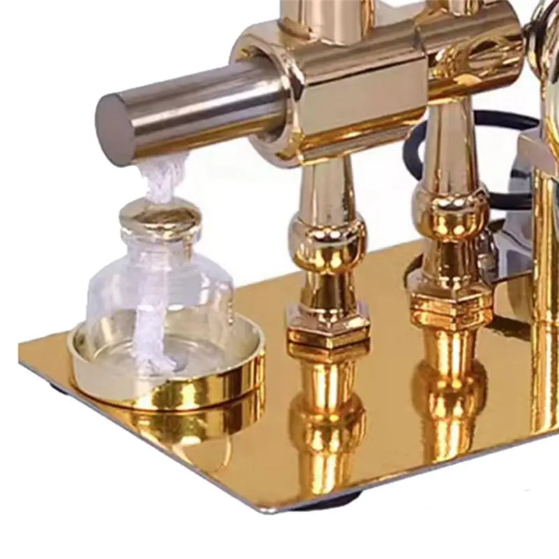 최신 1피스 열기 스틸링 엔진 실험 모델 전기 발전기 물리 실험 과학 골드