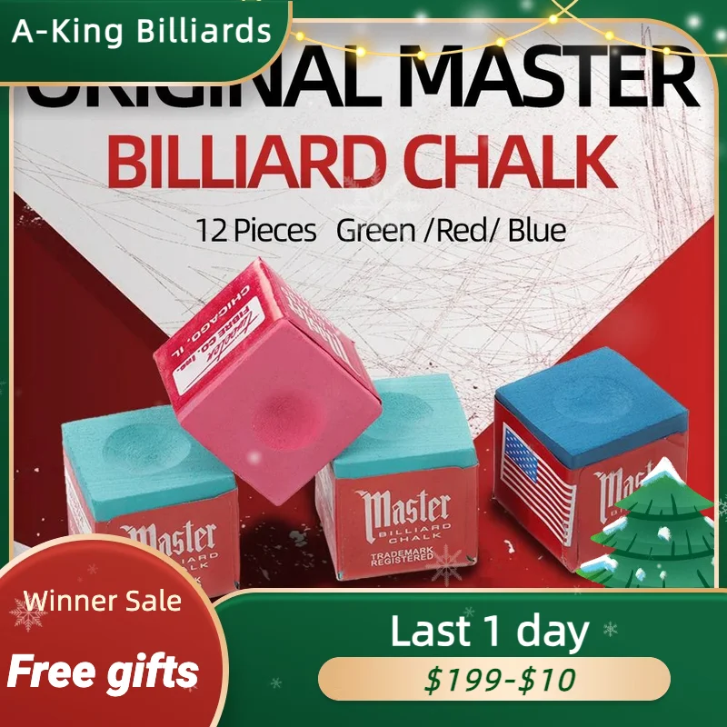 MASTERBilliardChalkOilDryChalkPoolCueChalk12PiecesSnooker