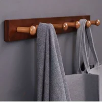 1pc Wall Hanging Hooks Storage Key Holder Wooden Wall Mounted Storage Rack with 4 Hooks Plant Mail Storage Organizer for Home 1