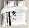 Bamboo House Decor Bedding Set Comforter Duvet Cover Pillow Shams Bamboo Pattern in Traditional Chi Bedding Cover Double Bed Set 1