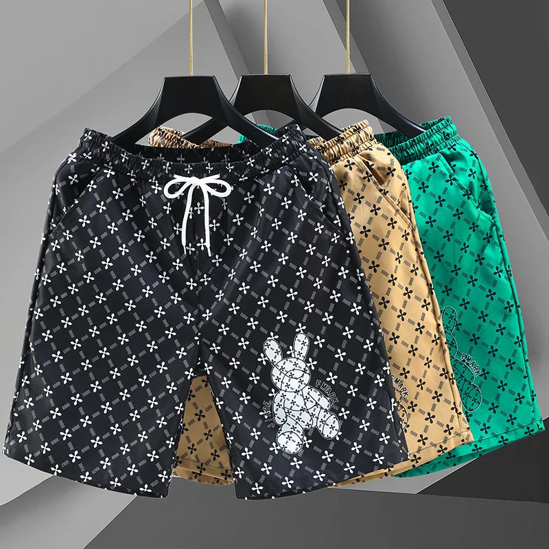 

Мужские повседневные пляжные брюки, пятиконечные прямые штаны для бега и спорта