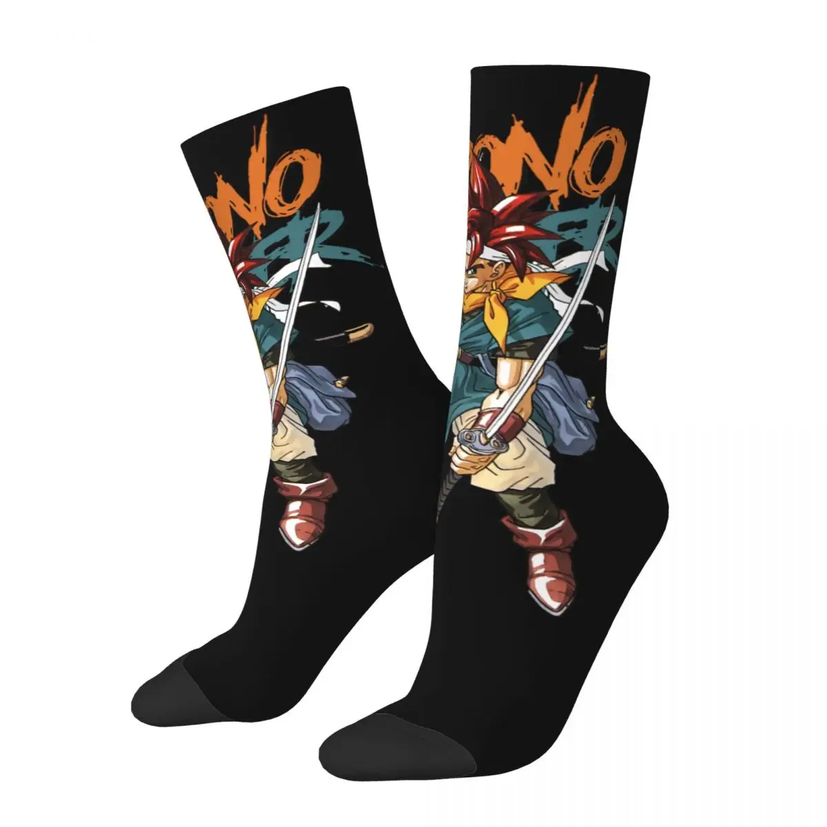 Hip Hop Vintage Cool Crono Classic Crazy Calzini A Compressione Da Uomo Unisex Crono Trigger Game Harajuku Seamless Printed Crew Sock