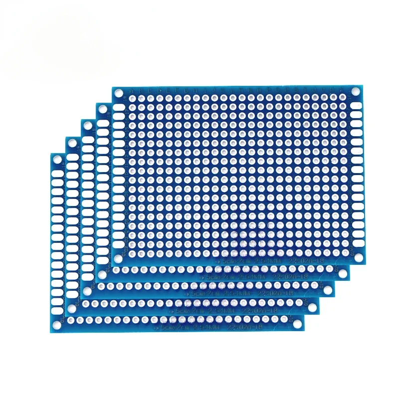 10/18/20/30PCS 2x8cm 3x7cm 4x6cm 5x7cm 7x9cm Blue Double Sided Prototype PCB Board Kit for DIY Soldering Projects